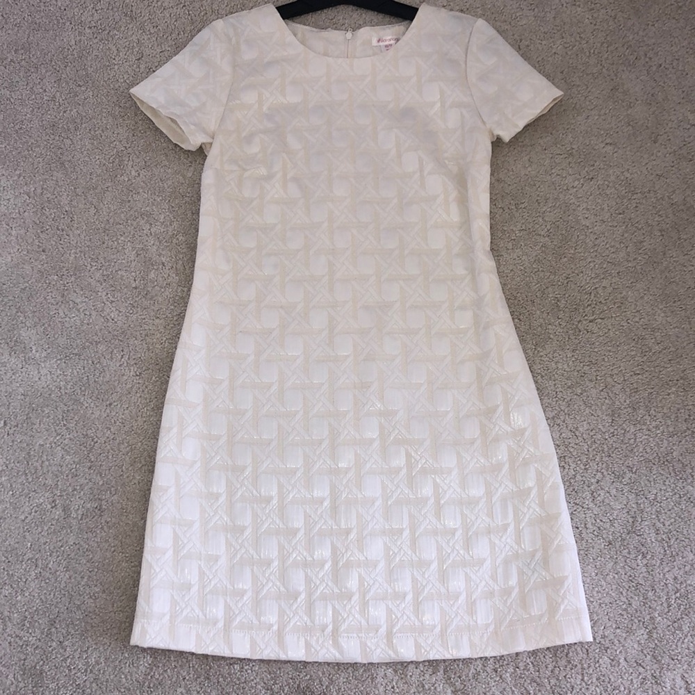 White square detailing dress